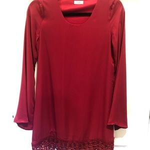 Red Wine Loose-Fitting Tobi Dress